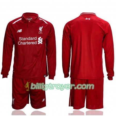 Billige Fotballdrakter Liverpool Barn Hjemmedraktsett 2018/19 Langermet